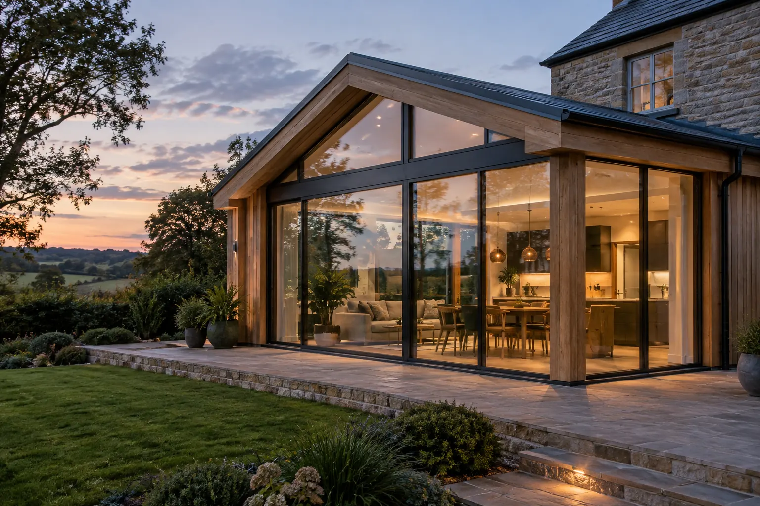 Concept image: oak and glass home extension